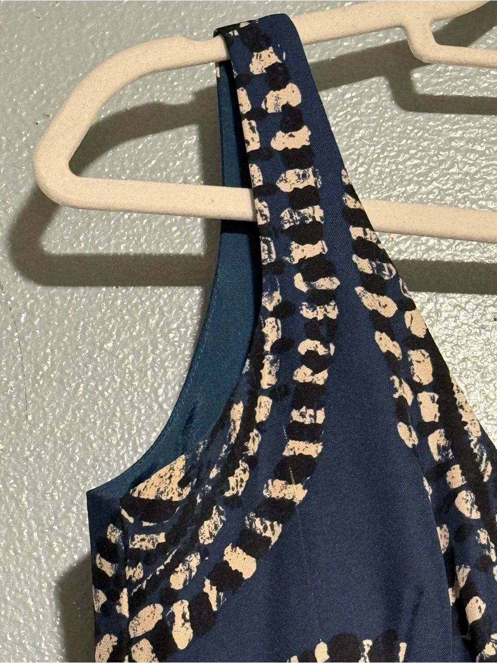 Michael Kors Navy and Cream Printed Sleeveless Dress size 2